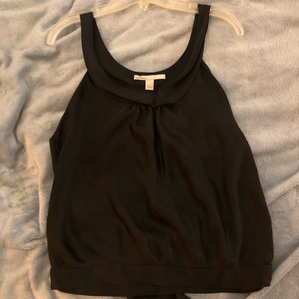 Black satin blouse